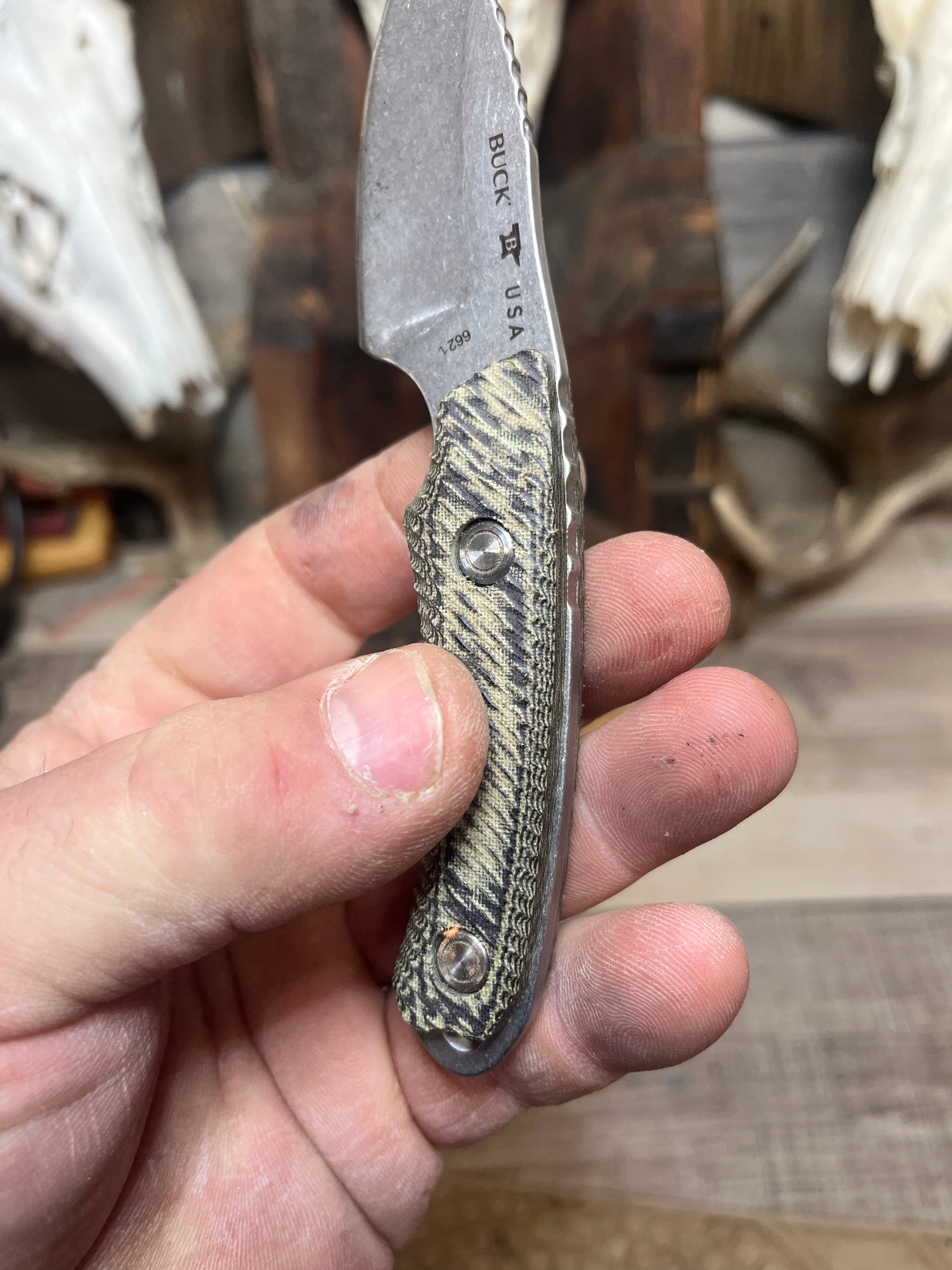 Buck Knives: 662 Alpha Scout - Canvas Micarta Handles (Knife NOT Included) - Carroll's Custom Scales