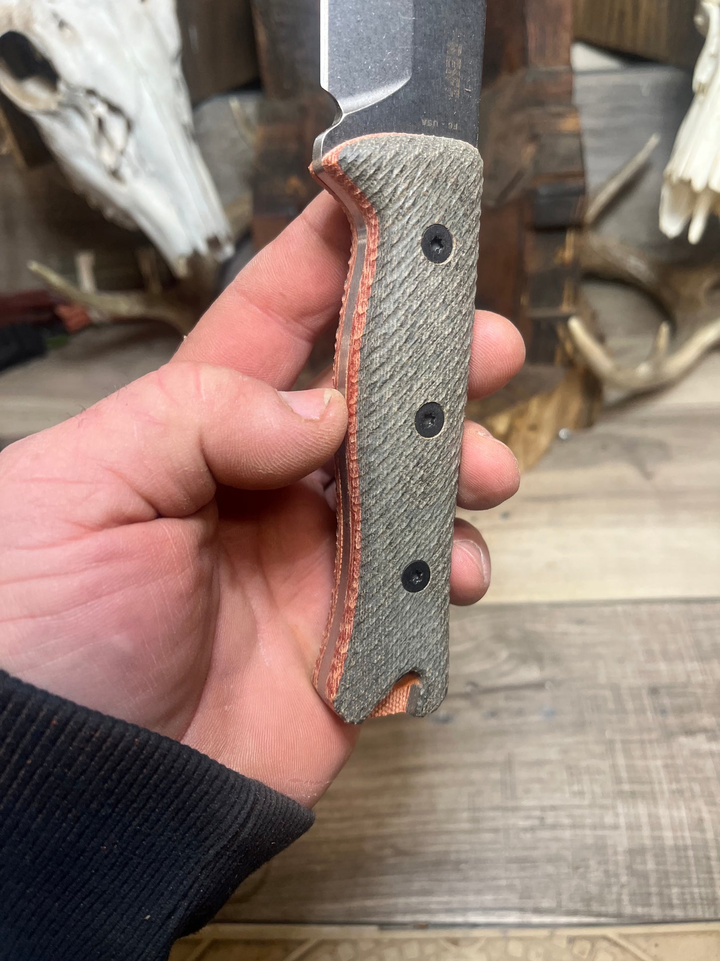 Reiff Knives: F6 Leuku Survival Knife - Canvas Micarta Handles (Knife NOT Included) - Carroll's Custom Scales