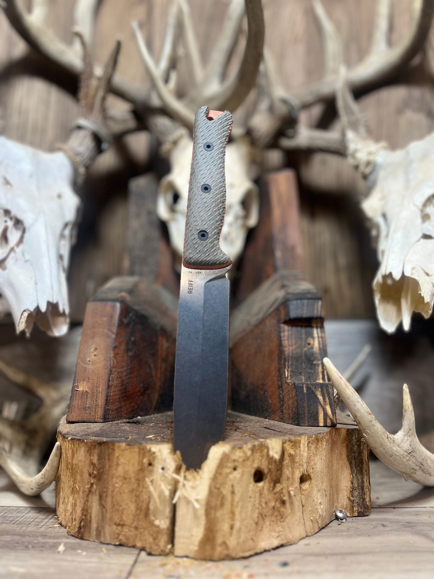 Reiff Knives: F6 Leuku Survival Knife - Canvas Micarta Handles (Knife NOT Included) - Carroll's Custom Scales