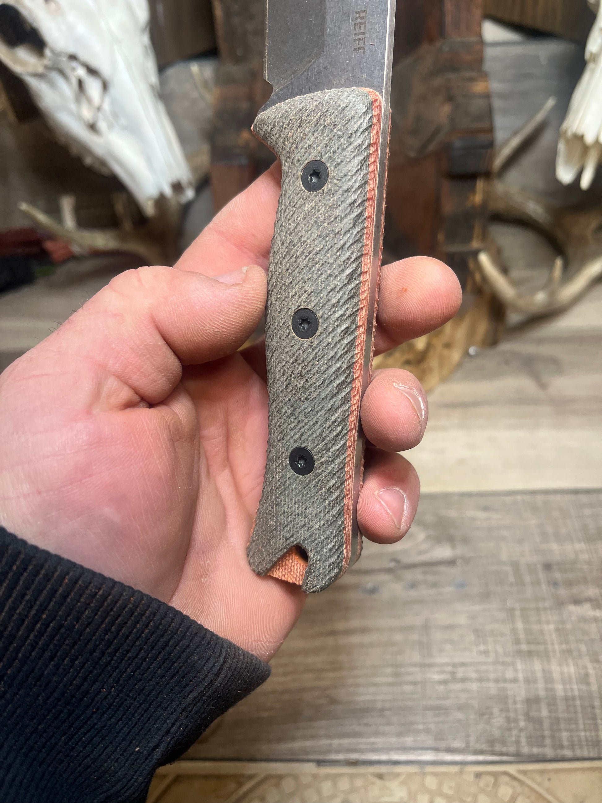 Reiff Knives: F6 Leuku Survival Knife - Canvas Micarta Handles (Knife NOT Included) - Carroll's Custom Scales