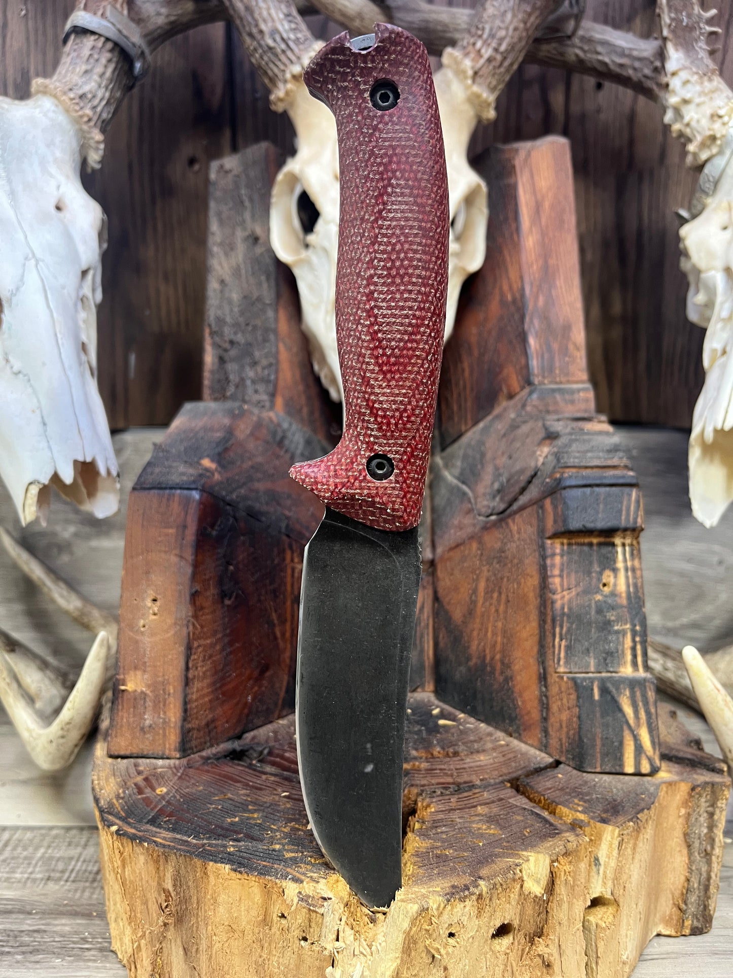 Work Tuff Gear: Red Wolf / TimberWolf - Heavy Canvas Micarta Handles (Knife NOT Included) - Carroll's Custom Scales