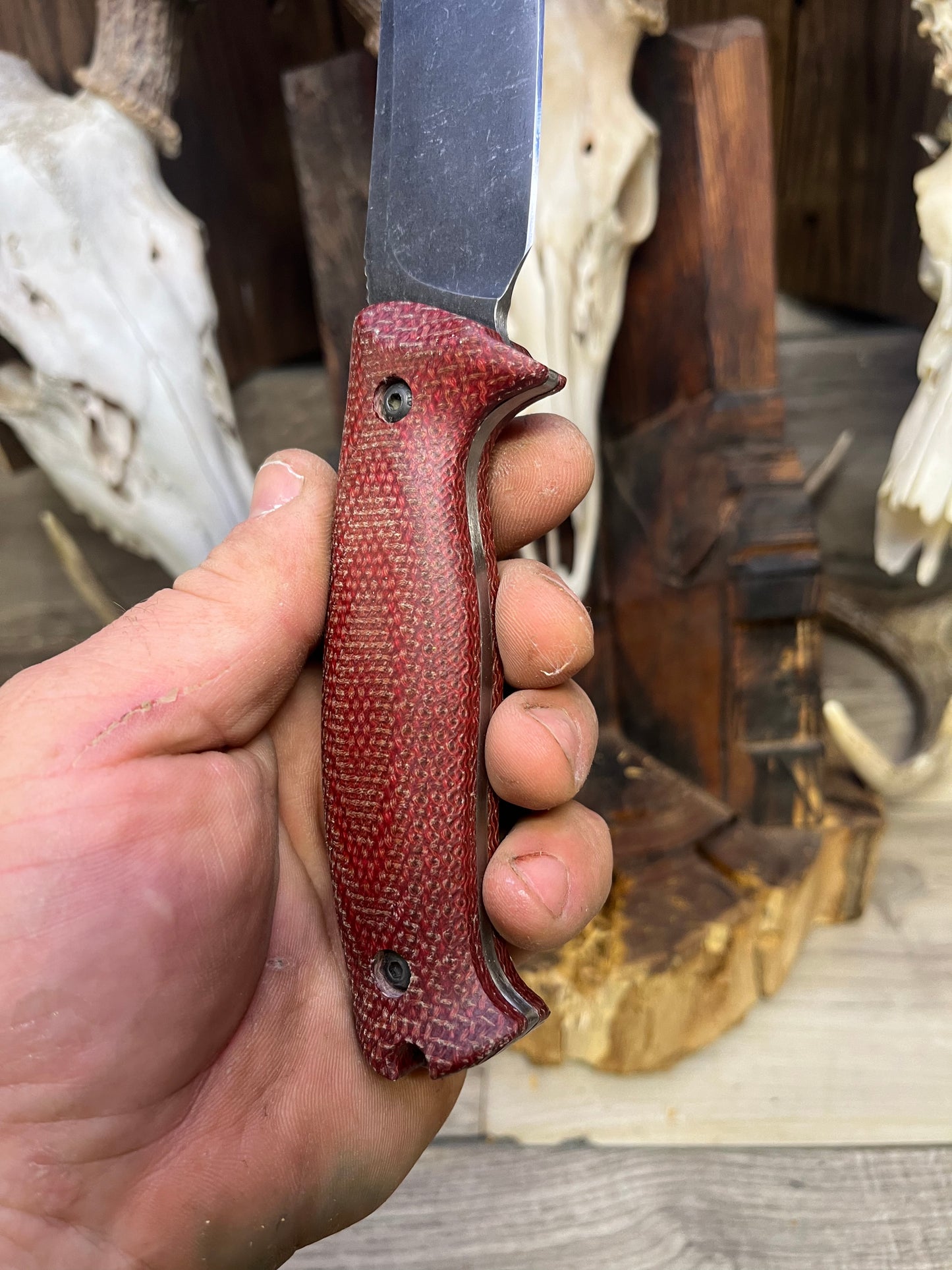 Work Tuff Gear: Red Wolf / TimberWolf - Heavy Canvas Micarta Handles (Knife NOT Included) - Carroll's Custom Scales