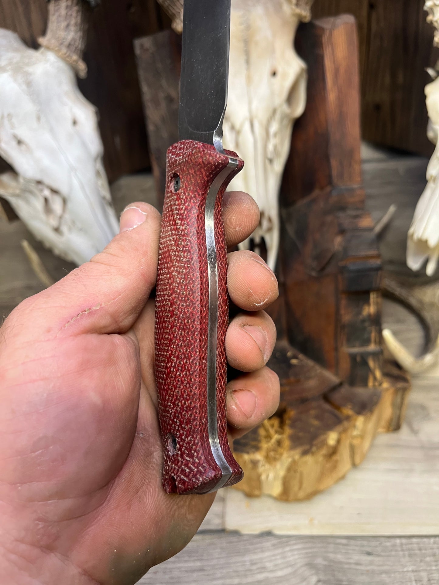 Work Tuff Gear: Red Wolf / TimberWolf - Heavy Canvas Micarta Handles (Knife NOT Included) - Carroll's Custom Scales