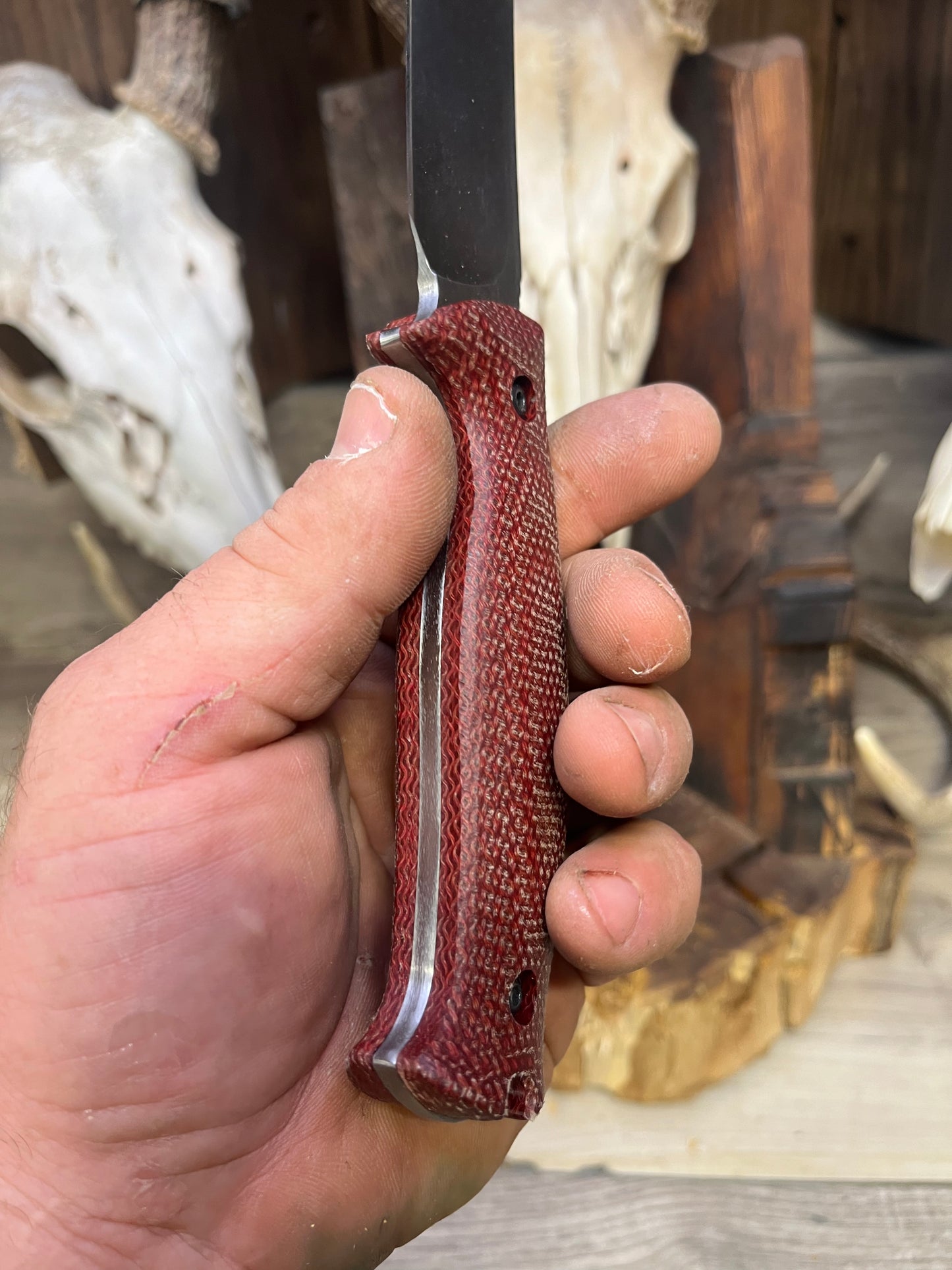 Work Tuff Gear: Red Wolf / TimberWolf - Heavy Canvas Micarta Handles (Knife NOT Included) - Carroll's Custom Scales