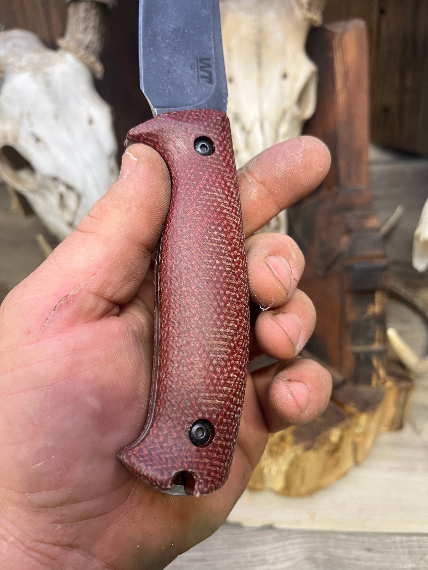 Work Tuff Gear: Red Wolf / TimberWolf - Heavy Canvas Micarta Handles (Knife NOT Included) - Carroll's Custom Scales