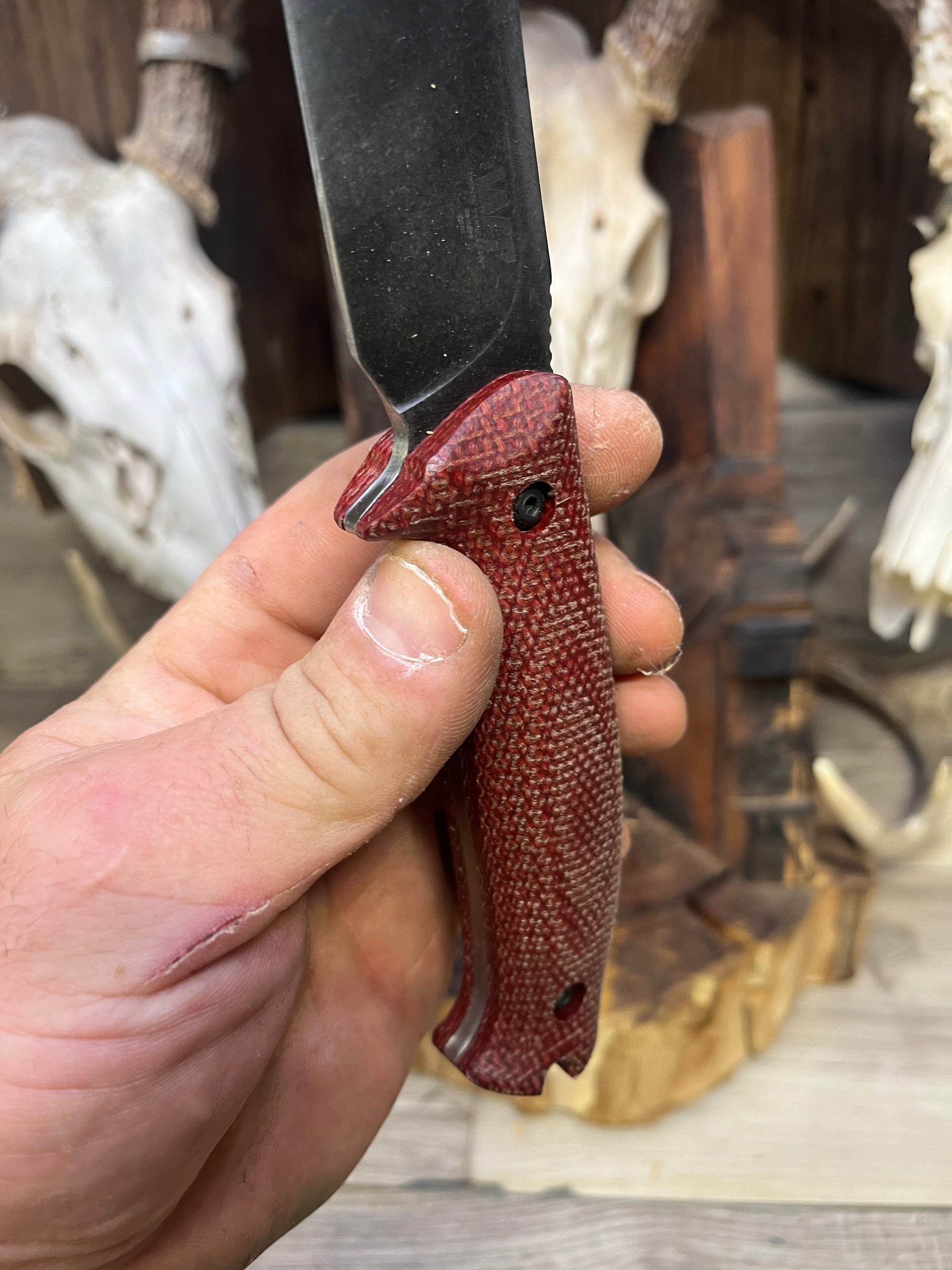 Work Tuff Gear: Red Wolf / TimberWolf - Heavy Canvas Micarta Handles (Knife NOT Included) - Carroll's Custom Scales