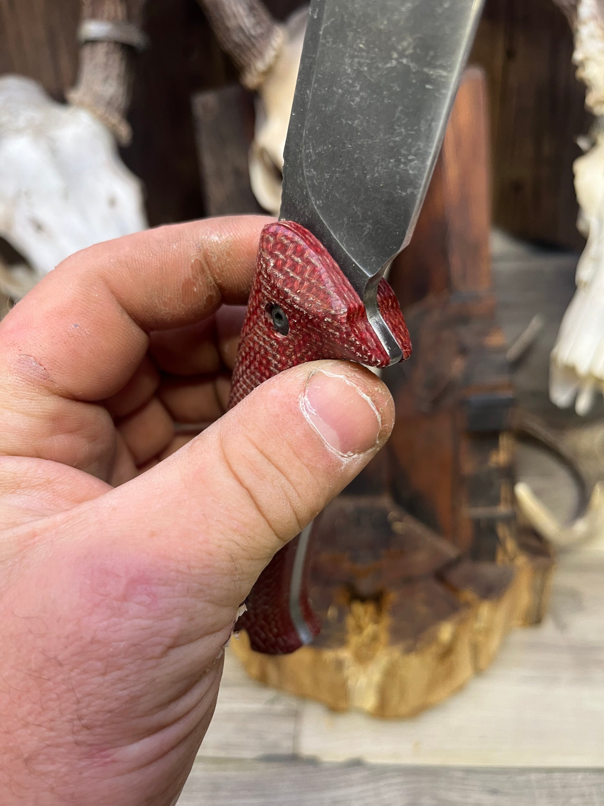 Work Tuff Gear: Red Wolf / TimberWolf - Heavy Canvas Micarta Handles (Knife NOT Included) - Carroll's Custom Scales