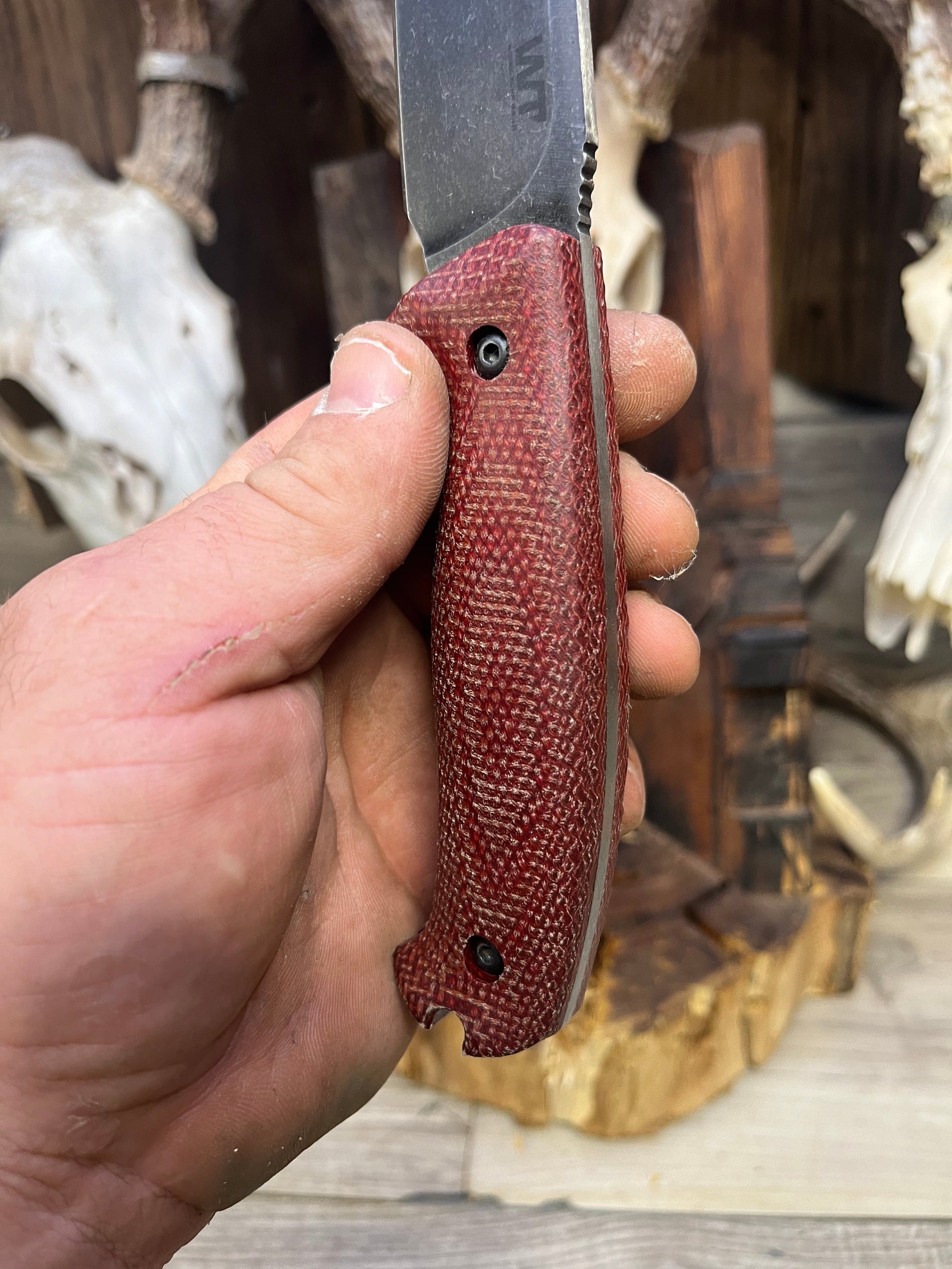 Work Tuff Gear: Red Wolf / TimberWolf - Heavy Canvas Micarta Handles (Knife NOT Included) - Carroll's Custom Scales