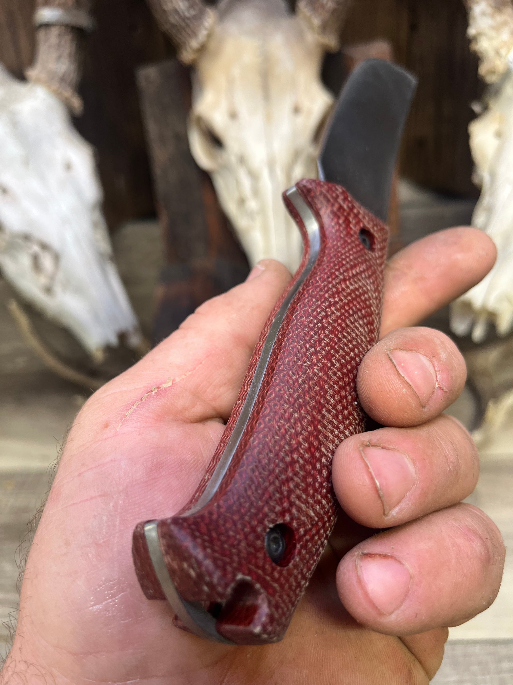 Work Tuff Gear: Red Wolf / TimberWolf - Heavy Canvas Micarta Handles (Knife NOT Included) - Carroll's Custom Scales